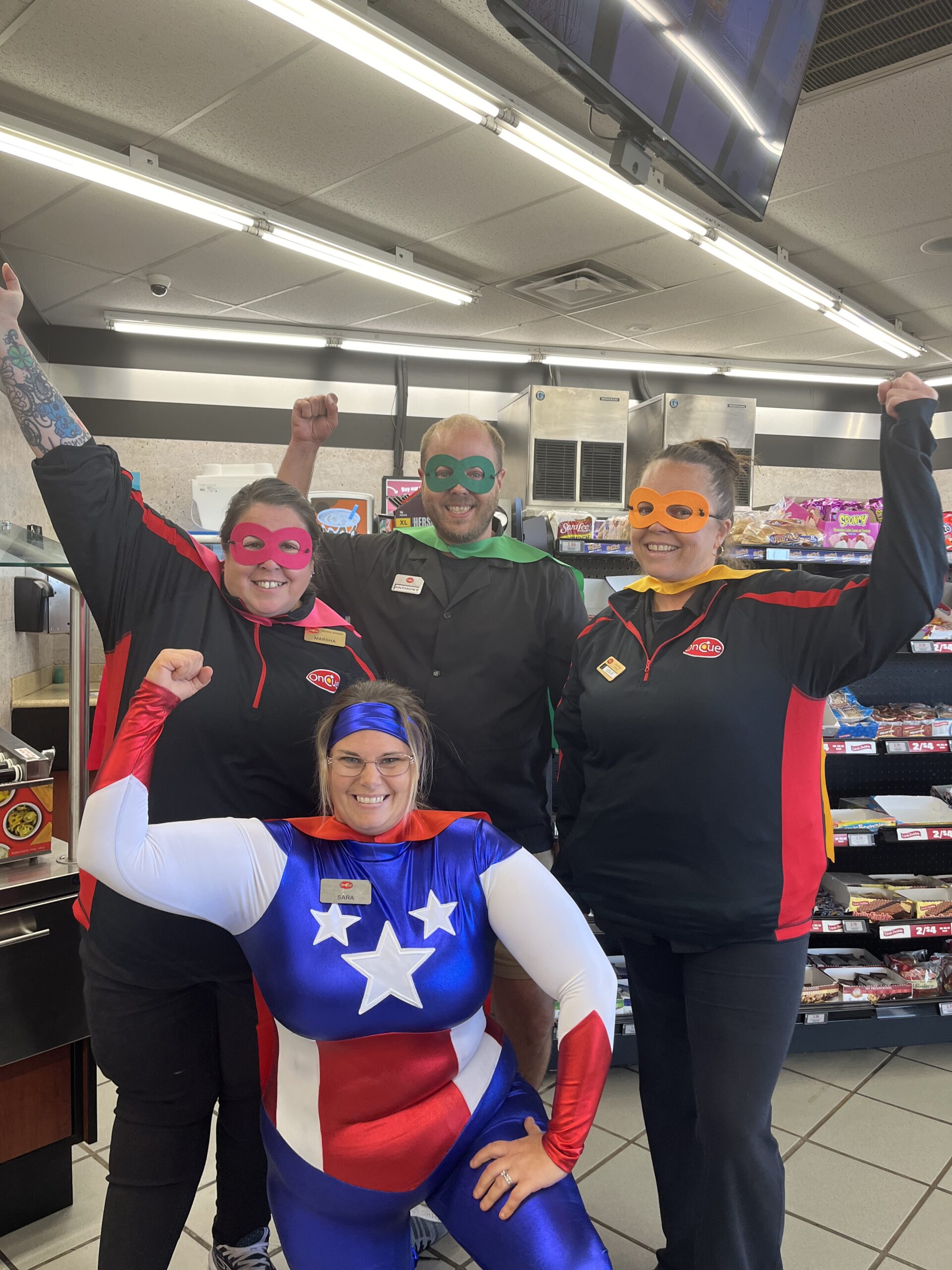 OnCue team members dress up as superheroes for St. Jude fundraising in October.